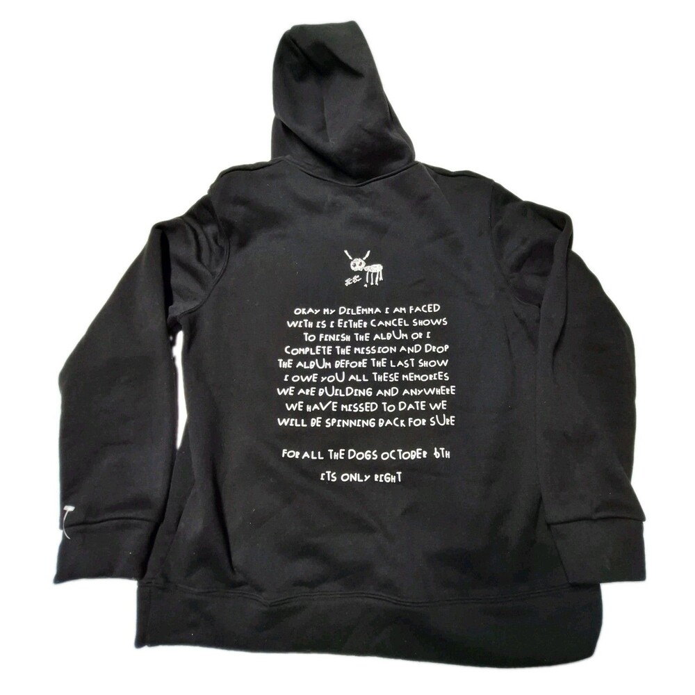 Drake For All The Dogs Hoodie Large L Black FATD Promo Dilemma Text Rap Graphic